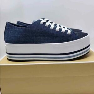 Michael Kors Women’s Ronnie Platform Sneakers Blue Denim Sz 7.5,  Indigo